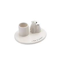 Load image into Gallery viewer, Let It Snow Polar Bear Ceramic Candle Holder – Gift Boxed