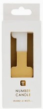 Load image into Gallery viewer, Gold and White number 1 candle