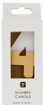 Load image into Gallery viewer, Gold and White number 4 candle