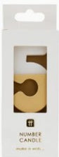 Load image into Gallery viewer, Gold and White number 5 candle