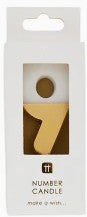 Load image into Gallery viewer, Gold and White number 9 candle