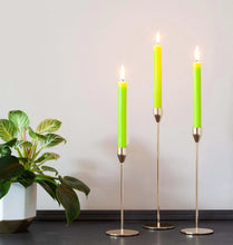 Load image into Gallery viewer, Lime Green 8 inch Rustic Baton Dinner Candles by Shearer Candles