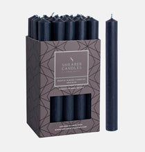 Load image into Gallery viewer, Navy Blue 8 inch Rustic Baton Dinner Candles by Shearer Candles