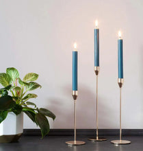 Load image into Gallery viewer, Teal Blue 8 inch Rustic Baton Dinner Candles by Shearer Candles