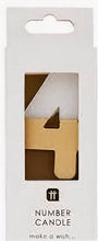 Load image into Gallery viewer, White and Gold Number Candles