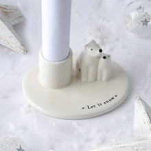 Load image into Gallery viewer, Let It Snow Polar Bear Ceramic Candle Holder – Gift Boxed
