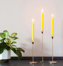 Load image into Gallery viewer, Lemon Yellow Rustic Baton Dinner Candle
