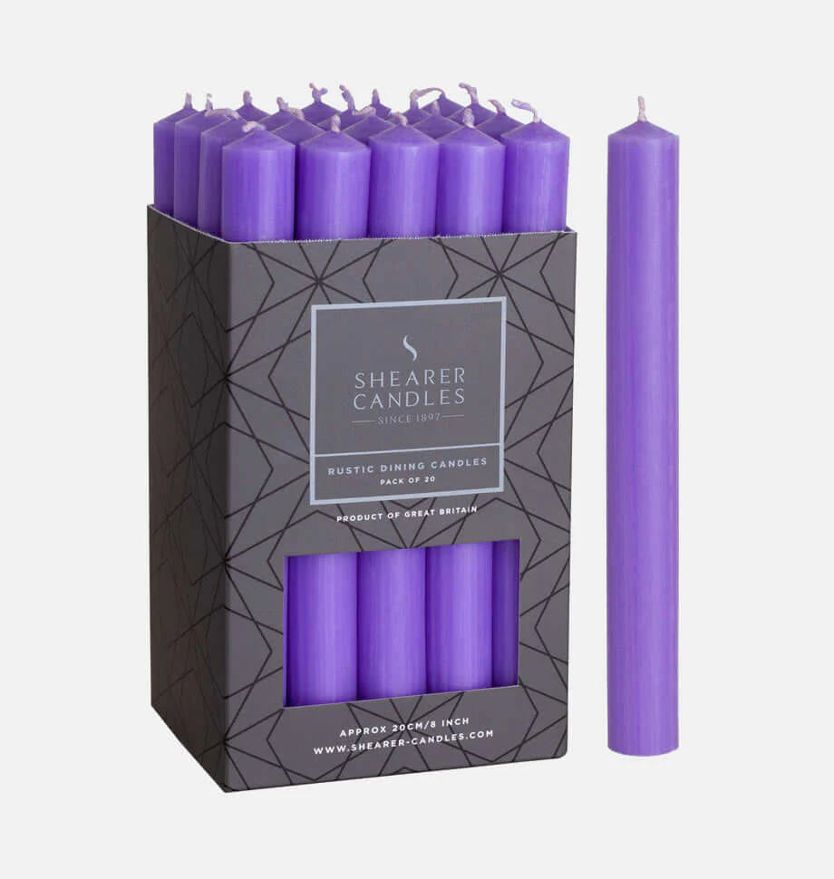 Rustic Baton Dinner Candle - Lilac