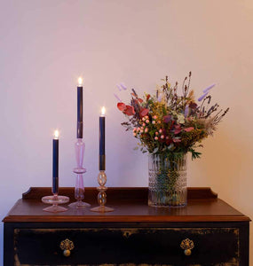Navy Blue 8 inch Rustic Baton Dinner Candles by Shearer Candles