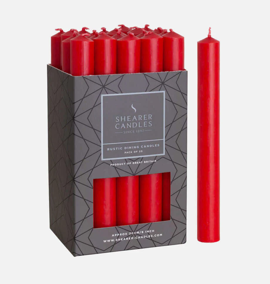 Red Rustic Baton Dinner Candle