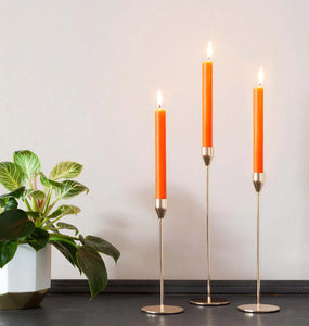 Sunset Orange Rustic Baton Dinner Candle