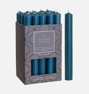 Teal Blue 8 inch Rustic Baton Dinner Candles by Shearer Candles