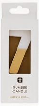 Load image into Gallery viewer, White and Gold Number Candles
