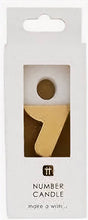 Load image into Gallery viewer, White and Gold Number Candles
