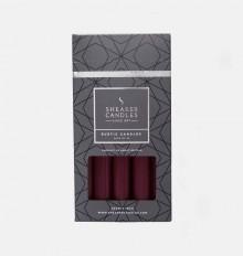 Burgundy Red Rustic Baton Dinner Candle