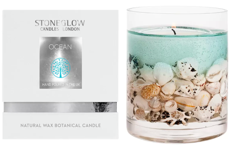 Nature's Gift Ocean Natural Wax Gel Candle Vase with Gift Box