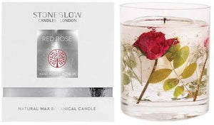 Nature's Gift Red Rose Natural Wax Gel Candle Vase with Gift Box