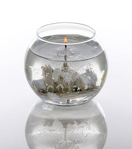 Snow Scene Fish Bowl Candle